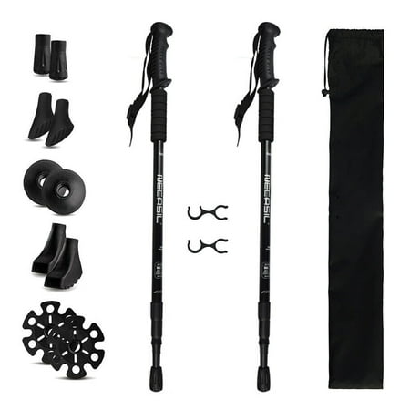 Condition photo showing Good Condition for ic iclover pair 2 trekking walking hiking sticks poles quick lock adjustable alpenstock 25.5 to 64.9 for all heights durable & lightweight aluminum black