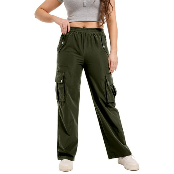 EDFBUYKRS Female Women Pants Casual Sweatpants for Women Petite Size High Waist Women's Wide Leg Trousers Straight Leg Work Pants Stylish Casual Pants for All Seasons S