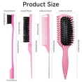 thumbnail image 4 of Curl Defining Brush, Curly Hair Brush Products With 3 Pcs Slick Back Hair Brush Set Bristle Brush Edge Control Teasing Comb for women (Purple), 4 of 4