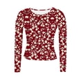 thumbnail image 5 of PFRNLF Women's Ribbed Shirts,Crewneck Long Sleeve Tops Slim Fitted Undershirts Casual Basic Layering Tees, 5 of 6