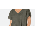 thumbnail image 2 of Style & Co Women's Textured Flutter Sleeve Top Green Size Petite Small, 2 of 3