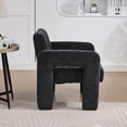 thumbnail image 3 of S-HOME Modern Minimalist Casual Single Armchair Living Room, Bedroom, Office Area Chair Padded Armchair Nordic Style Casual Seating, Black, 3 of 19