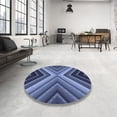 thumbnail image 4 of Ahgly Company Machine Washable Indoor Round Transitional Blue Area Rugs, 4' Round, 4 of 7