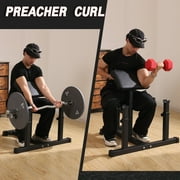 AOWINNOX Preacher Curl Bench, Bicep Curl Machine, Tricep Workout Equipment for Home Gym