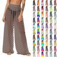 thumbnail image 1 of Pincandy Women See Through Sheer Mesh Pants Beach Swimsuit Bikini Bottom Cover up Party Club Elastic High Waist Wide Leg Pants, 1 of 7