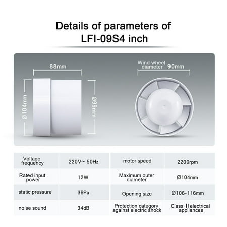 

GLFSIL Duct fan four/five/six inch extractor fan