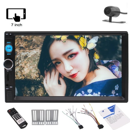 7 Inch Double Din Touch Screen Car Audio Stereo Receiver MP5 Player FM Radio Video Bluetooth with Rear View Camera Support