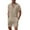Khaki, variant on Men's 2 Pieces Linen Set Henley Shirt Short Sleeve and Shorts Summer Beach Yoga Matching Outfits