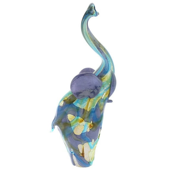 GlassOfVenice Murano Glass Shimmering Elephant Sculpture