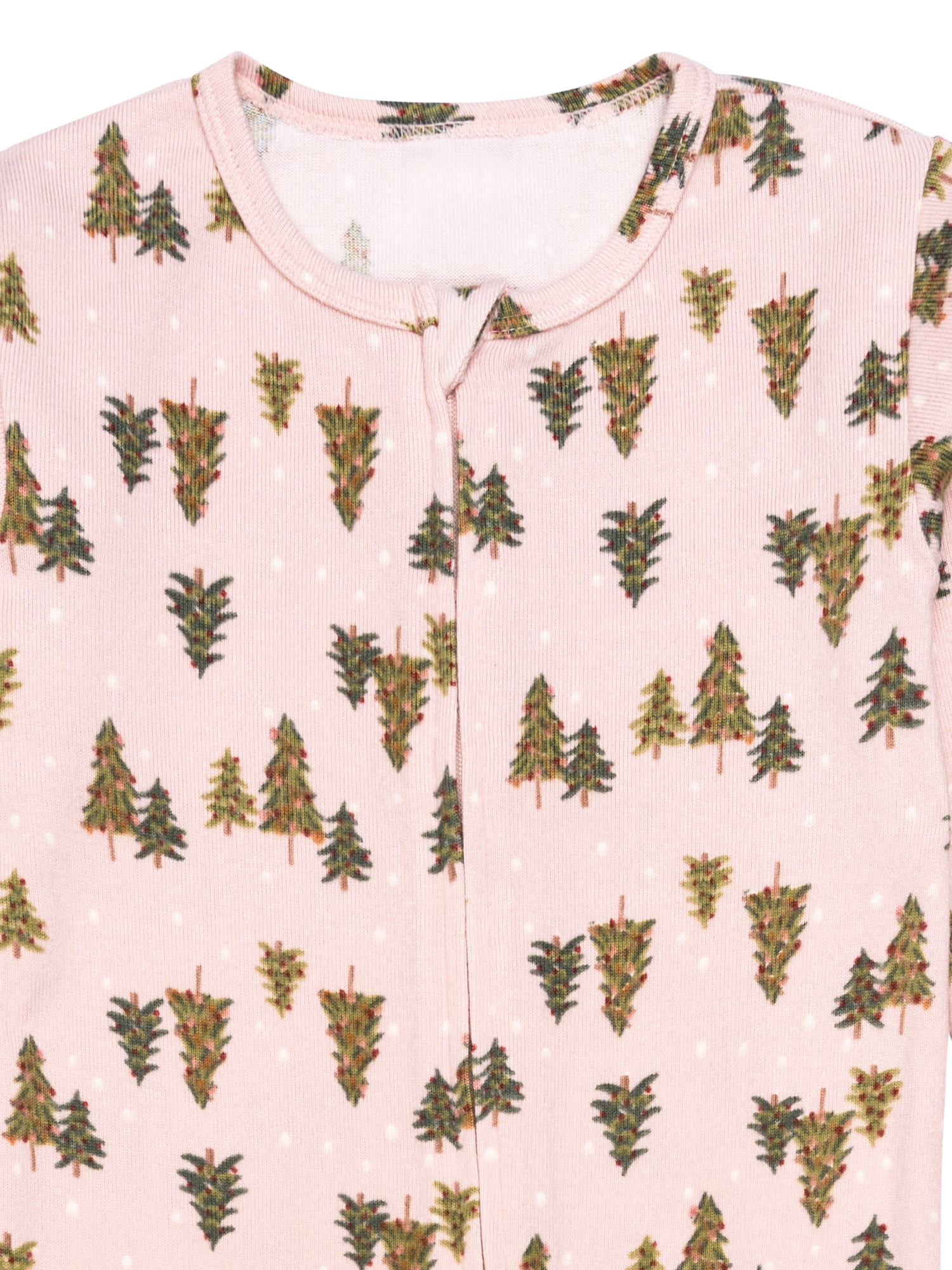 Modern Moments by Gerber Neutral Super Soft Hacci One-Piece Christmas Pajamas, 0/3 Months - 5T
