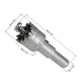 thumbnail image 2 of Unique Bargains Carbide Hole Cutter 22mm Hole Saw High Density Cemented Carbide Teeth Triangular Shank for Stainless Steel Metal, 2 of 5