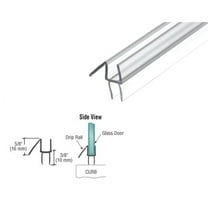 CRL Co-Extruded Clear Bottom Wipe with Drip Rail for 3/8" Glass - 25 in long