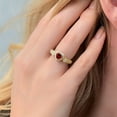 thumbnail image 4 of Gem Stone King 18K Yellow Gold Plated Silver Red Garnet Ring for Women (1.43 Cttw, Heart Shape 6MM, Gemstone Birthstone, Available in Size 5, 6, 7, 8, 9), 4 of 5