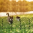 thumbnail image 5 of 24" (H) x 27FT (L) Metal Decorative Garden Fence Outdoor Patio Barrier Diamond Lattice, 5 of 6