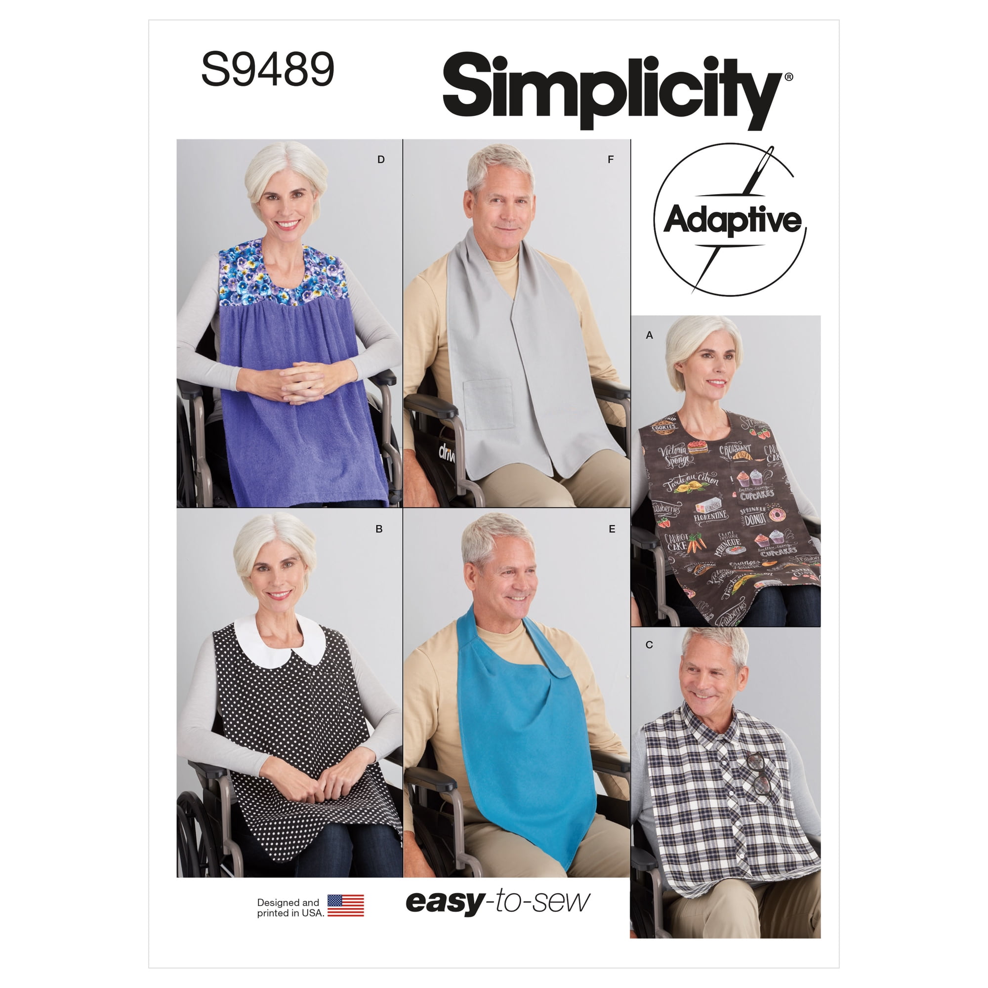 Simplicity Adult Bibs Sewing Pattern Kit Code S9489 One Size Multicolor