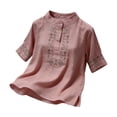 thumbnail image 2 of Kelon Short Sleeve Womens Linen Cotton Tops Vacation Casual Outfits Blouses Dressy Casual Summer Outfits 2026, 2 of 6