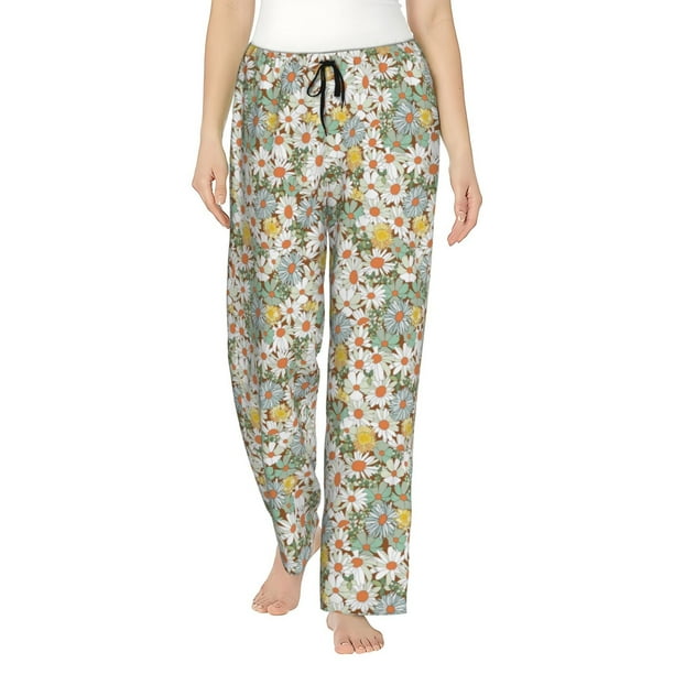 Balery Daisy Pantalones de pijama para mujer, pijamas ultraligeros, pantalones de estar por casa-Medium