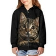 thumbnail image 3 of chaqlin Cat Hoodies for Girls 14-16 Fall Zipper Hooded Sweatshirt Kids Long Sleeve Hoodie Coat Kids School Jacket with Pockets Fall Winter Fashion Clothes, 3 of 7