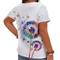 thumbnail image 2 of CLOOCL Short Sleeve T Shirt Tops Colored Dandelion 3D Printed Summer Blouse Oversized, 2 of 6