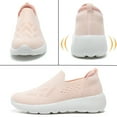 thumbnail image 2 of Stepedia Slip on Walking Shoes Women Mesh Athletic Sneakers Lightweight Casual Daily Work Shoes, Pink 9, 2 of 7