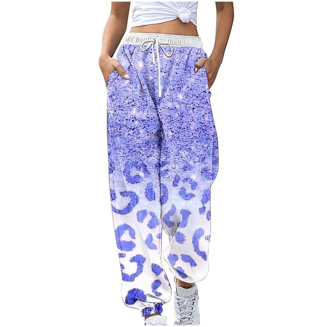 Birdeem Pantalon à Cordon Imprimé Color Block pour Femmes