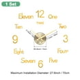 thumbnail image 3 of Uxcell 1-Pack Reloj de Pared 3D DIY, Reloj de Pared Sin Marco de 28" Reloj Silencioso con Etiquetas de Números para el Hogar, Dorado, 3 of 6