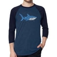 thumbnail image 1 of Men's Raglan Baseball Word Art T-shirt - Daddy Shark, 1 of 2