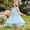 Blue, variant on BRGZLK Girls Summer Dresses Formal Party Wedding Trendy Solid Color Round Neck Sleeveless Bow Belt Tulle Dress Mesh High Low Midi Dress Wine 7-8 Years