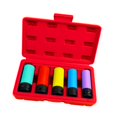 thumbnail image 4 of Juego de 5 vasos genéricos para tuercas de rueda de 1/2 pulgada, juego de vasos de impacto, protector de rueda fácil de usar, juego de extractor de Caja de almacenamiento roja, 4 of 8