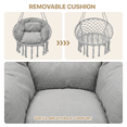 thumbnail image 4 of MoNiBloom Hammock Chair, Macrame Hanging Swing Chair with Padded Cushion, Max 350lbs, Hanging Cotton Rope Chair for Indoor, Outdoor, Bedroom, Patio, Porch, Garden, Gray, 4 of 9