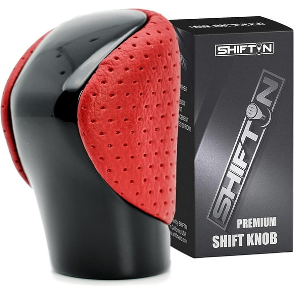 Gear Shift Knob Shifter for Lexus ES GS GX is NX RC RX 200t 300 350 3450h 450hL 350L (Circuit Red Leather/Piano Black)