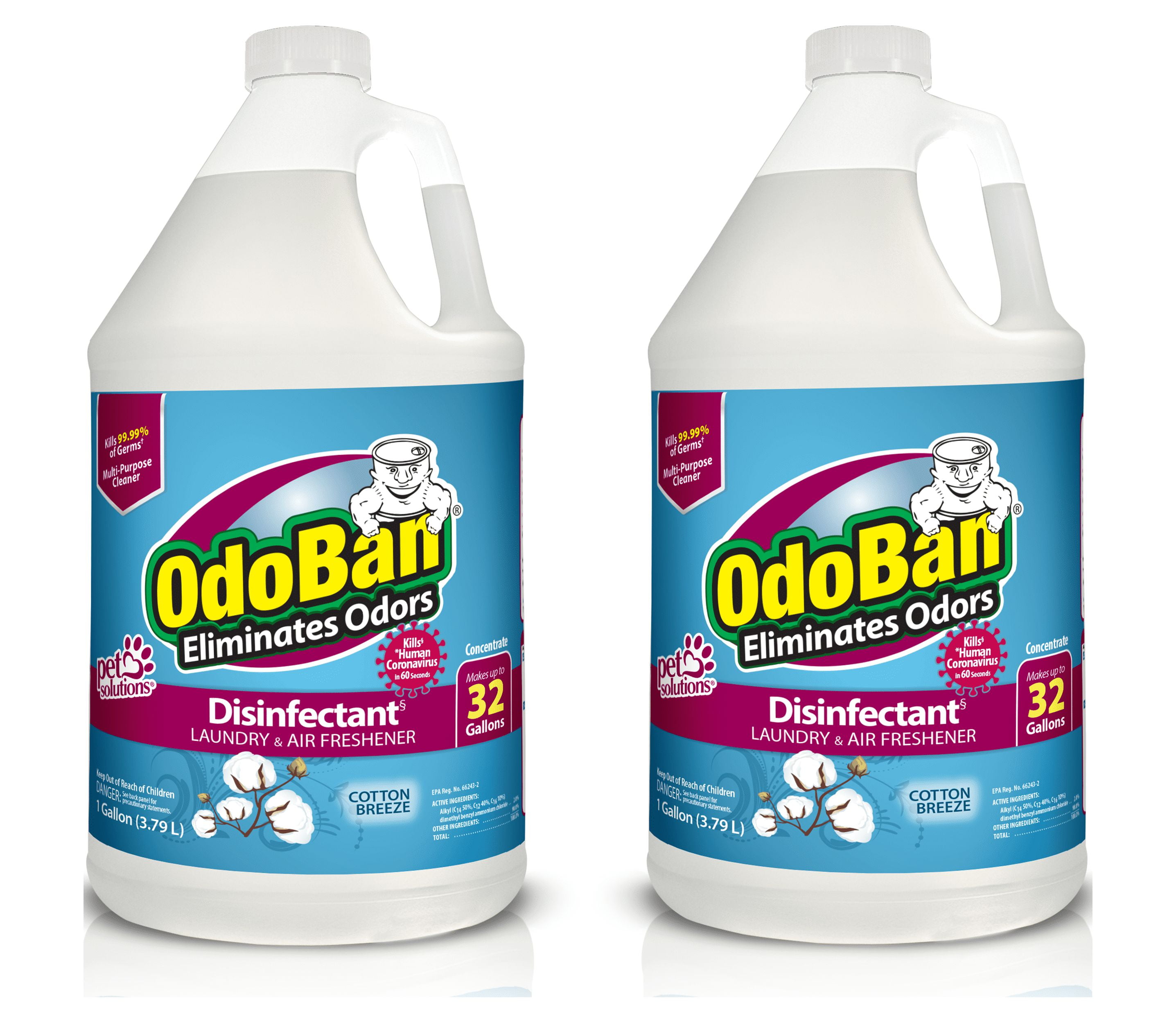 OdoBan 1 Gal. Concentrated 3-in-1 Carpet Cleaner Solution - Odor Eliminator, Works In Steam Cleaners