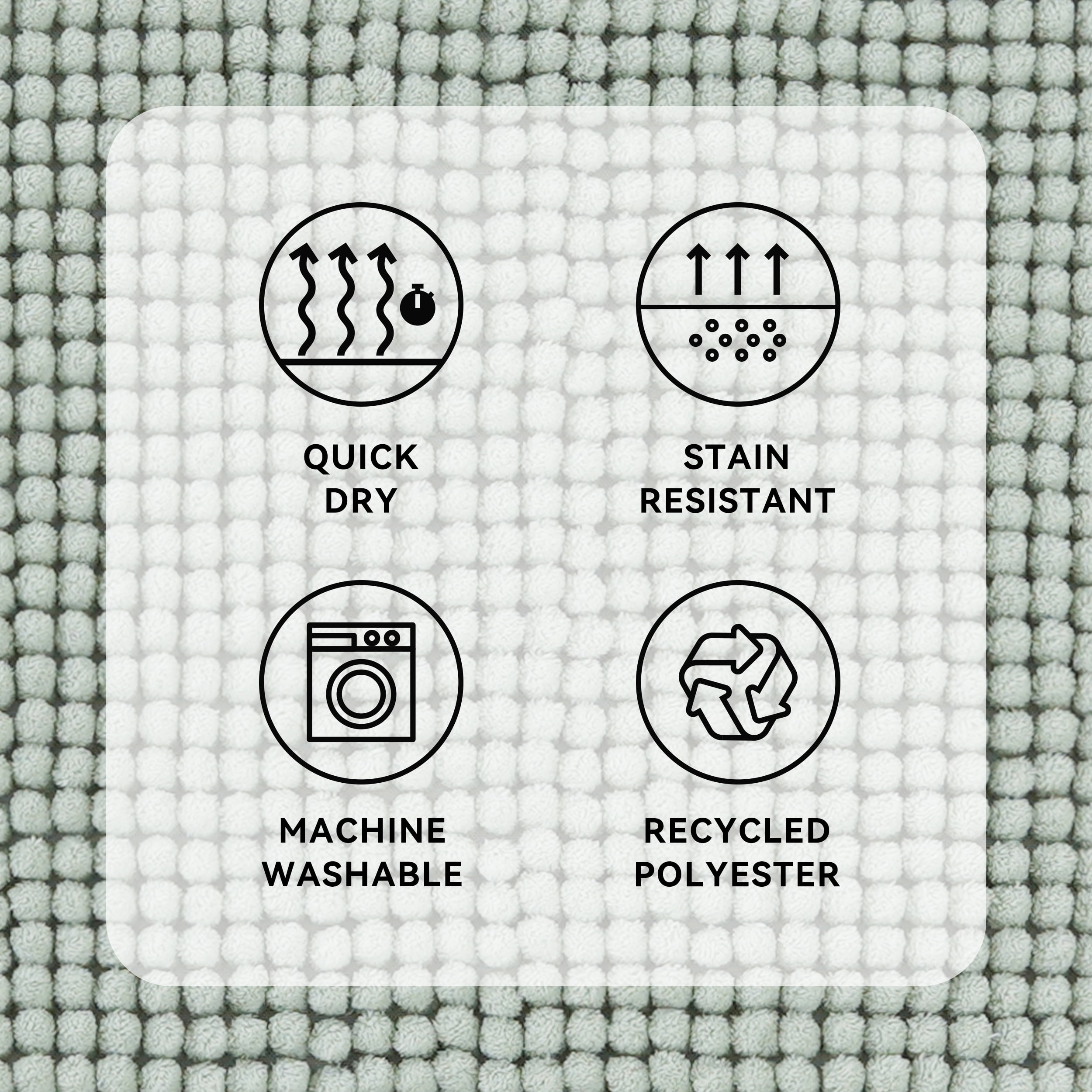 Mainstays Performance Foam Noodle Bath Rug, 17" x 24", Soft Sea