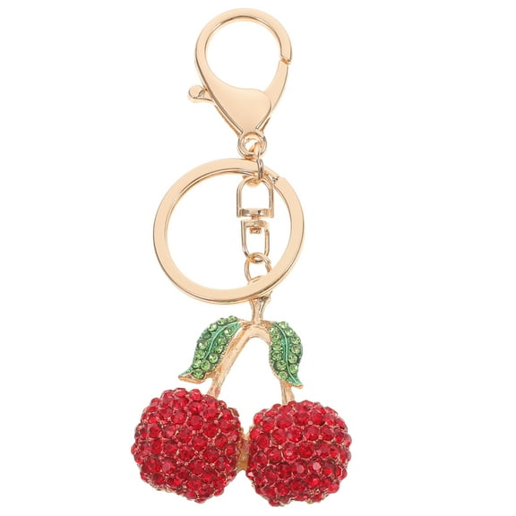 WEAVILUX Cherries Key Chain Red Rhinestone 1Pack for Cellphone
