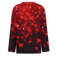 thumbnail image 4 of Inglocry Valentine Shirts for Women Trendy Cute Heart Printed T Shirt Long Sleeve Valentines Gift Crew Neck Shirt Casual Tee Tops Vermilion S, 4 of 4