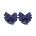 thumbnail image 1 of 2 Pcs Pinces à Cheveux Nœud Papillon pour Femmes Filet Snood Décoration French (Noir), 1 of 9