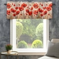 thumbnail image 4 of Spring Floral Valances for Windows Watercolor Poppy Oil Painting Rod Pocket Curtain Valance Window Treatment Short Curtains for Kitchen Living Room, 58"x16", 4 of 9