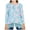 Blue, variant on Generic Girls Lace Long Sleeve Crew Neck Layering Tops Casual Lace Tunic Tops Long Sleeve Loose Blouse