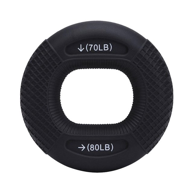 Anillos de silicona para fortalecer el agarre de la mano, ejercitador de resistencia para antebrazos, fuerza de agarre Negro 70LB 80LB