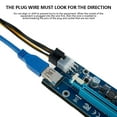thumbnail image 3 of USB 3.0 6Pin PCI-E 1X to 16X USB3.0 Port Express Mining Extender Riser Card Adapter Cable 6PIN, 3 of 8