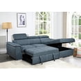 thumbnail image 2 of Roomfitters 97" Convertible Sectional Sofa with Storage Chaise, Adjustable Headrests, Contemporary L-Shaped Sleeper Sofa with Pull-Out Bed, Stylish Living Room Furniture, Blue, 2 of 5