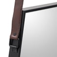 thumbnail image 4 of A&B Home Hexagonal Wall Mirror with Leather Hanger Strap - Black, Natural Finish, 4 of 5