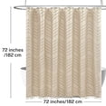 thumbnail image 4 of Zrodlmo Boho Chevron Textured Fabric Shower Curtain, Farmhouse Tassel Bathroom Curtain with Hooks, 72"x 72", Khaki, 4 of 9