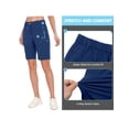 thumbnail image 6 of Little Donkey Andy Women's 9 Inches Shorts for Hiking Golf Travel Lightweight Quick Dry Stretch Blue L, 6 of 7
