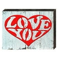 thumbnail image 1 of Designocracy 98733-08 Je t'Aime Art de Coeur Rouge sur le Décor de Mur de Bord, 1 of 1