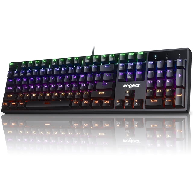 Teclado mecánico RGB para juegos wegear Blue Switch 104 teclas