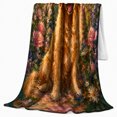 thumbnail image 2 of YShenghong Painterly Golden Retriever Surrounded By Colorful Garden Flowers Printed Flannel Blanket, 2 of 7