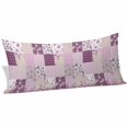 thumbnail image 2 of Boho Purple Flowers Body Pillow Covers 20"x54", Spring Floral Botanical Patchwork Vintage Soft Brushed Microfiber Breathable Throw Pillow Covers, Pillowcase with Zipper for Couch Sofa Bedroom, 2 of 9