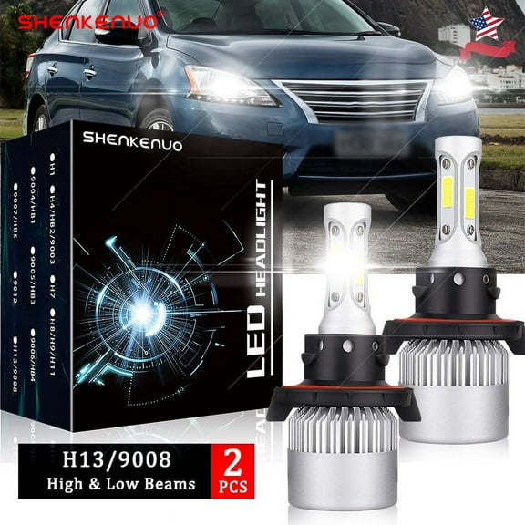 2X FOR Nissan Sentra 2004-2012 9008 H13 LED Headlight Bulbs High Low Dual Beam 6000K White 50W Super Bright