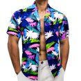thumbnail image 1 of Men's Hawaiian Shirt Short Sleeve Casual Tropical Button Up Floral Dress Shirts Beach Breeze Party, 1 of 5